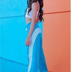 Kids Blue Sweatpants with White Stripes